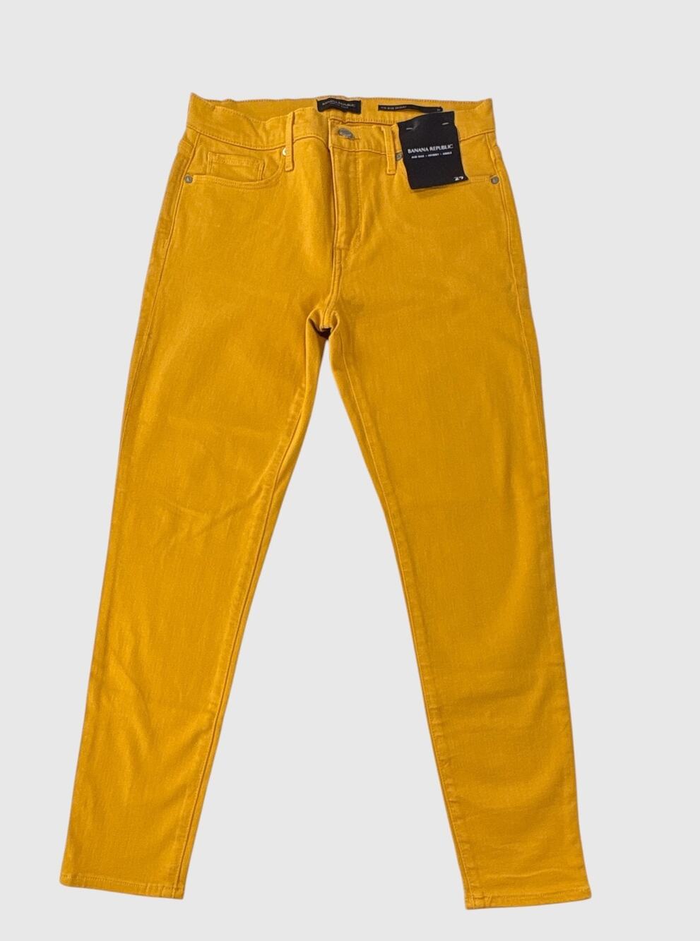NWT Banana Republic Women’s Mid-Rise Skinny Jeans Mustard Yellow Size 29 Premium